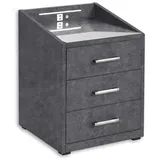 ed exciting design Mid.you Nachtschrank mit USB-Anschluss und LED-Beleuchtung - 47 x 61 x 46 cm Schlafzimmer, Nachttische