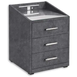 ed exciting design Mid.you Nachtschrank mit USB-Anschluss und LED-Beleuchtung - 47 x 61 x 46 cm Schlafzimmer, Nachttische