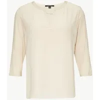 Comma, Comma Shirttop Longsleeve im Fabricmix mit Tunika-Ausschnitt beige 36