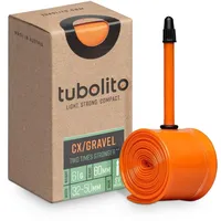 Tubolito Tubo-CX/Gravel Fahrradschlauch Schrader-Ventil 30 – CX/Gravel – 700c/28 Zoll – 60-mm-Ventil – Orange, 32-50