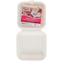 FunCakes Bento Cake Box Weiß, 20,8x22,1 cm - Kuchenbehälter mit Klappdeckel, Kuchenbox - 10 Stück