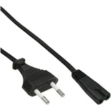 InLine Netzkabel, Netzstecker auf Euro 8 C7 Stecker, 2m