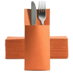 50 Softpoint Besteckservietten Bestecktaschen orange CHIC®