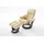 InnoSeat Relaxer CALGARY Kunstleder 97 x 110 x 97 cm Creme/Schwarz mit Hocker