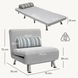 Homcom Schlafsessel (Breite 75 cm,