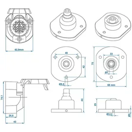 PRO PLUS Steckdose 13-polig PVC System Jaeger + Dichtung