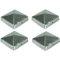 BURI 4 Stück Edelstahl Zaunkappe für Holzpfosten Pyramide 91x91mm Pfostenkappe 9x9 aus Metall rostfrei Pfostenkappen Pfostenabdeckung Zaunkappen Abdeckung Abdeckkappen Pfosten Deko Garten Zubehör 4x