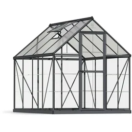 CANOPIA Hybrid Alu anthrazit Polycarbonat 0,7 mm/Dach HKP 4 mm 4,5 m2 inkl. Stahlfundament