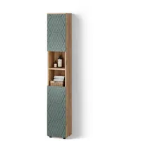 Livinity® Badschrank, Grün, Grün, 6 Fächer, Quadratisch, 30x192x30 cm,
