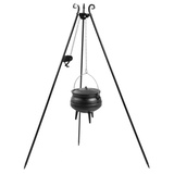 Cookking Holzkohlegrill Dreibein 180 cm Afrikanischer Gusseisenkessel, Grill, Grill bunt