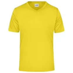 Herren Sportshirt mit V-Ausschnitt JN736, gelb, Größe XL - gelb - XL