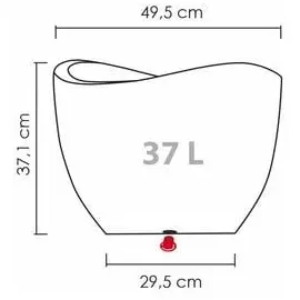 Scheurich Pflanzgefäß Wave Globe Cubo 250 Ø 50 x 31,7 cm stony grey