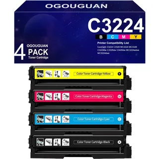 OGOUGUAN Oyate Tonerkartusche C3224, kompatibel mit Lexmark C3224 (ohne Chip), Ersatz für Drucker Lexmark C3224dw C3326dw C3426dw MC3224adwe MC3224dwe MC3224i MC3326adwe (4er-Pack)