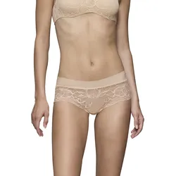 Panty TRIUMPH "Body Make-Up Illusion Lace Shorty", Damen, Gr. 40, beige, Microtouch, Spitze, Obermaterial: 80% Polyamid, 20% Elasthan. Spitze: 92% Polyamid, 8% Elasthan, unifarben, leicht glänzend, Unterhosen, Strech-Spitze
