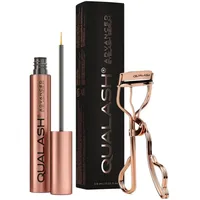 Wimpernserum für Long Lashes – QUALASH® Advanced Lash & Eyelash Serum 3,5 ml für schnell Wachstum, Testsieger mit patentierter QUA-X Wachstumsformel, sichtbare Ergebnisse in 4 Wochen + Curler im Set