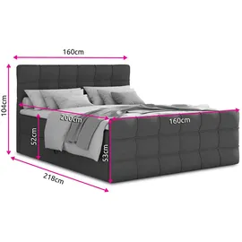 Sofnet Boxbett, Schwarz, (Inari 100), 160 x 200 cm, Schlafzimmer, Betten, Boxspringbetten