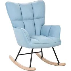 Schaukelsessel OULU Stoff Hellblau
