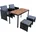 Polyrattan Set 4-tlg Schwarz