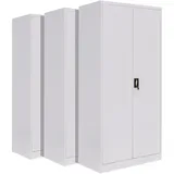 3-Pack LagerZwei Mehrzweckschrank 185x90x40cm I Metallschrank, 4 Fachböden I Aktenschrank weiß, abschließbar I Robuster Allzweckschrank als Werkstattschrank & Büroschrank I Stahlschrank