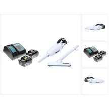Makita DCL 181 FRM W Akku Staubsauger 18 V Weiß + 2x Akku 4,0 Ah + Ladegerät