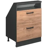 Vicco Dachschrägenschrank Rion 60 x 46 x 81,6 cm Anthrazit/Goldkraft Eiche