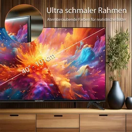 Zehnder TV-401 FHD SMART TV 40 Zoll 101cm LED Fernseher Schmaler Rahmen LAN/WLAN Triple Tuner DVB-S2/T2/C USB Android 11 kompatibel mit Google Play...