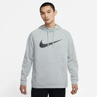 Nike Dri-FIT Trainings-Hoodie Herren dk grey heather/black L