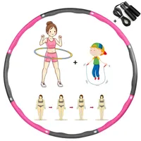 TvvaaFog Hula Reifen Hoop für Erwachsene & Kinder, Verbesserte Version 6-8 Abschnitt Abnehmbares Design, Fitness Exercise Reifen zur Massage, mit Geschenk Springseil