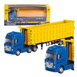 Huina Spielzeug-Boot LKW mit Volumenauflieger Metall Gelb 1:50