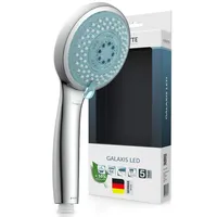 Schütte LED Handbrause, Duschkopf, Brausekopf 110 mm 7-fach Farbwechsel 3 Strahlarten,