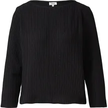 s.Oliver Strukturiertes Shirt mit verkürztem Ärmel - schwarz - 40