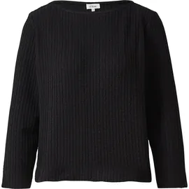 s.Oliver Strukturiertes Shirt mit verkürztem Ärmel - schwarz - 40