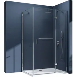 doporro Eck-Duschkabine Eckdusche 100x140x190cm Glasdusche ESG-Sicherheitsglas Klarglas inkl. Easy-Clean-Beschichtung Rav04K - Transparent