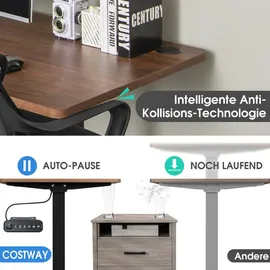 Costway zweimotoriges Tischgestell, höhenverstellbar 25mm/s Schreibtisch Rahmen mit Antikollisionsschutz & Speicherfunktion, Stehpultgestell 50dB, ... - Weiß