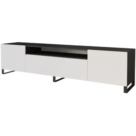 altdecor ELIO Lowboard 200 cm Schwarz/Holz