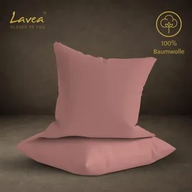 LAVEA Bettwäsche Set Jasmin Rosa 200 x 220 cm + 2 x 80 x 80 cm