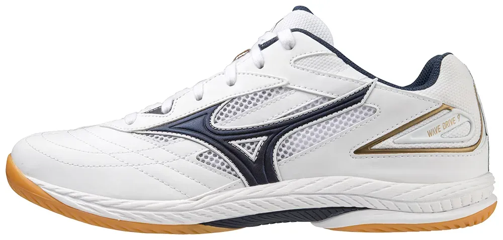 Mizuno Schuh Wave Drive 9 weiÃ/blau/gold 44,5 - 10/44,5