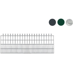 Stahlmattenzaun Premium - feuerverzinkt - 110 cm Höhe - Ziergittermatte mit Kugelreihe - 2418 mm Breite - Korrosionsschutz