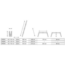 Iller-Leiter Iller Gelenkleiter 2 x 3 Sprossen