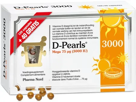 Pharma Nord D-Pearls 3000 Immunität + Knochen & Zähne 120 + 40 Kapseln Gratis