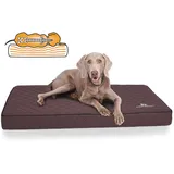 Knuffelwuff Orthopädische Hundematte Juna Hundebett aus laser gestepptem Kunstleder waschbar Hunde ortho orthopädisch memory XXL 110x66cm Braun