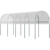 Outsunny Tomatengewächshaus Stahl Weiß PE 400 cm 5,44 m2
