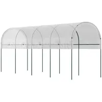 Outsunny Tomatengewächshaus Stahl Weiß PE 400 cm 5,44 m2