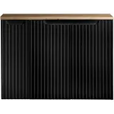 [en.casa] Waschbeckenunterschrank Skelbolu mit 3 Türen 80x60x40cm Schwarz/Eichenoptik [en.casa]