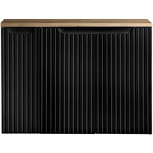 [en.casa] Waschbeckenunterschrank Skelbolu mit 3 Türen 80x60x40cm Schwarz/Eichenoptik [en.casa]