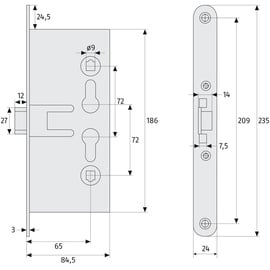 ABUS Einsteckschloss EFS65