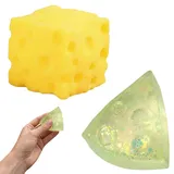 ELYIQI Cheese Squishy, Käse Squishy, Butter Squishy,Squishies, Für Konzentration Und Selbstregulation, Zwei Stücke Käseform