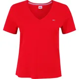 Tommy Jeans Slim Soft Kurzarm-T-Shirt Mit V-ausschnitt Deep Crimson S