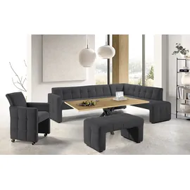 exxpo - sofa fashion Essbank EXXPO - SOFA FASHION "Barista, bequem und elegant, hohe Bodenfreiheit", grau (anthrazith), B:265cm H:83cm T:199cm, Sitzbänke, Essbank, Eckbank Barista bequem und elegant, hochwertige Detailverarbeitung