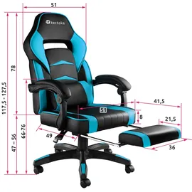 Tectake Racing Bürostuhl Comodo Schwarz